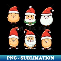 Potatoes and Christmas hats - Instant Sublimation Digital Download - Boost Your Success with this Inspirational PNG Download