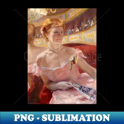 Woman with a Pearl Necklace in a Loge by Mary Cassatt - Professional Sublimation Digital Download - Perfect for Creative Projects