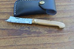 damascus custom made beautiful folding knife From The Eagle Collection