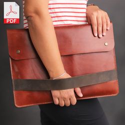 15-16 inch Leather MacBook Pro & Air Pattern Sleeve, A4 Leather Laptop Bag Pattern, Macbook Air Sleeve Pdf, Macbook Air