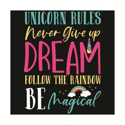Unicorn Rules Never Give Up Dream Svg, Trending Svg, Unicorn Svg, Unicorn Gifts Svg, Unicorn Love Svg, Magical Svg, Magi