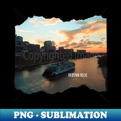 Cool sunset photography of Nashville Tennessee skyline sunset sky USA city break - Trendy Sublimation Digital Download - Perfect for Creative Projects