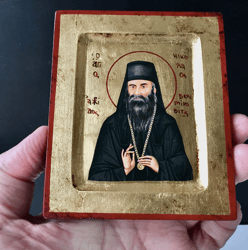 Saint Nicholas Velimirovich Bishop of Ohrid in the Serbian Orthodox Church | High quality hand crafted Icon