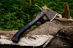 custom handmade high carbon steel hunting viking bearded hatchet tomahawk axe