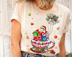 Disney Inside Out Christmas Balloon Coffee Cup Shirt, Christmas Lights and Presents Sweatshirt,Disneyland Christmas Matc