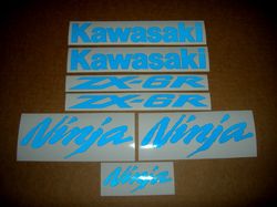 ZX10R or ZX6R ninja light reflective blue custom decals stickers set kit customized pegatinas graphics adhesives labels