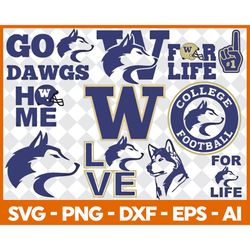 Washington Huskies SVG, Washington Huskies Logo, NCAA SVG PNG DXF EPS Digital File, Washington Huskies Png