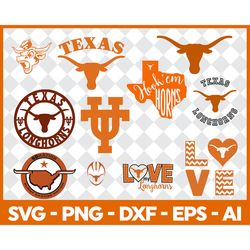 Texas Longhorns Svg Bundle, Texas Longhorns Logo, Sport Svg, Ncaa Svg, Png, Dxf, Eps Texas Longhorns Png