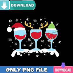 Wine Reindeer Santa Hat PNG Instant Download
