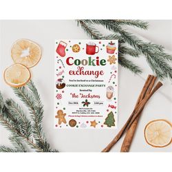 EDITABLE Christmas Cookie Exchange Invitation Holiday Cookie Exchange Party Invitation Christmas Cookie Party Invite 021