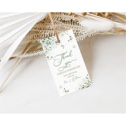 EDITABLE Sage Green Butterfly Birthday Favor Tag Butterfly Party Favor Greenery Butterfly Custom Tags Butterfly Party Fa