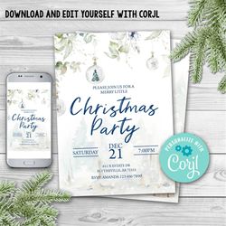 EDITABLE Christmas Party Invitation. Rustic Christmas Invitations Printable. Editable Holiday Party Invitation. Christma