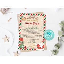 editable personalized official letter from santa claus letter from the desk of santa claus christmas eve box north pole