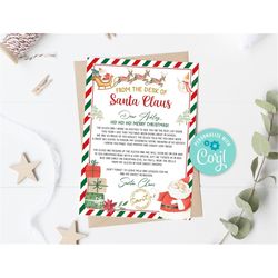 Editable Personalized Official Letter From Santa Claus Letter From The Desk Of Santa Claus Christmas Eve Box North Pole