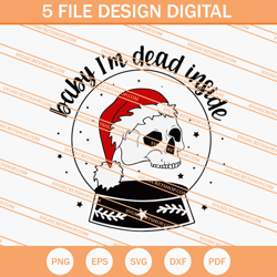 Baby Im Dead Inside Skull Santa Hat SVG, Christmas SVG