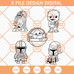 Baby Star Wars Characters SVG, Star Wars SVG, Christmas Star Wars SVG