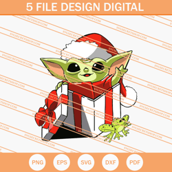 Baby Yoda Christmas Gift Box SVG, Baby Yoda SVG