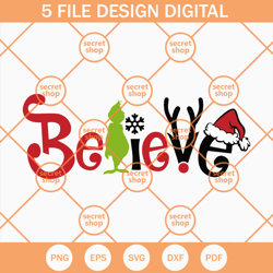 Believe Grinch Christmas SVG, The Grinch SVG, Merry Christmas SVG, Believe Christmas SVG
