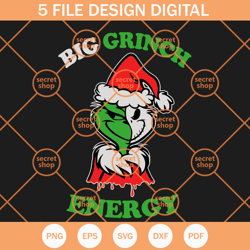 Big Grinch Energy SVG, Shifty Grinch Christmas SVG, A Half White Grinch Face SVG