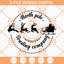 Christmas Quote SVG, Noth Pole Approved Trading Company SVG, Christmas Text SVG