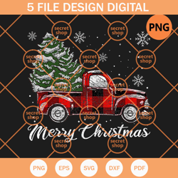 Christmas Tree Buffalo Plaid Truck , Merry Christmas 2022 , Snow Flakes Christmas
