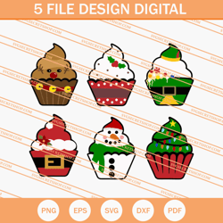 Cupcake Christmas SVG, Christmas SVG, Cupcake SVG