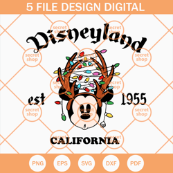 Disneyland Mickey Christmas Light SVG, Mickey Mouse ETS 1955 SVG, Disneyland California SVG