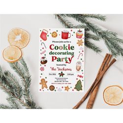 EDITABLE Cookie Decorating Party Invitation Cookie Party Cookies and Hot Chocolate Party Invite Christmas Cookie Exchang