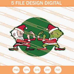 Fighting Christmas Santa And Grinch SVG, Grinch SVG
