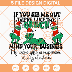 Grinch If You See Me Out There Like The Mind Your Business SVG, Funny Grinch SVG, Merry Christmas SVG