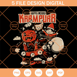 Happy Merry Krampurr SVG, Merry Krampus Naughty Brats SVG, Creepy Character SVG