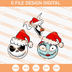 Jack Sally And Zero Christmas SVG, Christmas SVG, Jack SVG