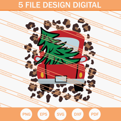 Leopard Print Truck Christmas Tree SVG, Christmas SVG