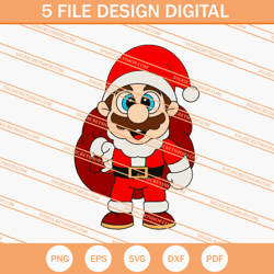 Mario Santa SVG, Super Mario SVG, Santa SVG, Christmas SVG