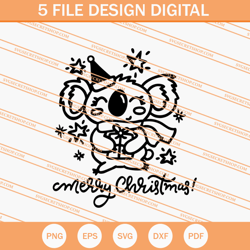 Merry Christmas Koala SVG, Koala SVG, Christmas SVG