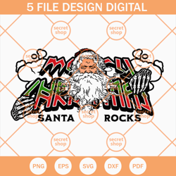 Merry Christmas Santa Rocks SVG, Santa Claus Head SVG, Chirstmas Color SVG