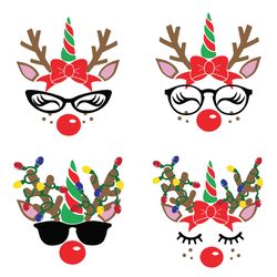 Reindeer Unicorn Christmas Bundle, Merry Christmas Svg, Farmhouse Christmas Svg, Xmas tree svg, Digital download