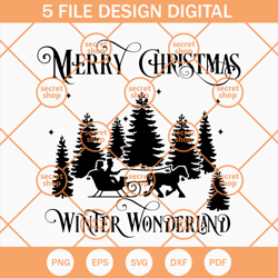 Merry Christmas Winter Wonderland SVG, Couple Rides Reindeer SVG, Xmas Couple In The Jungle SVG