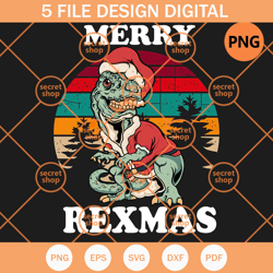 Merry Rexmas , Dinosaur Christmas , TRex Christmas