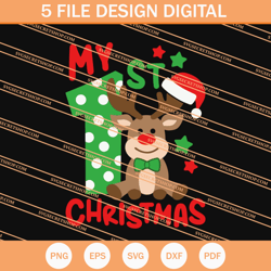 My 1st Christmas SVG, Christmas SVG, Reindeer SVG
