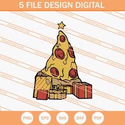Pizza Christmas Tree SVG, Pizza Christmas SVG, Pizza SVG