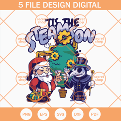 Steampunk Christmas SVG, The Steamson SVG, Santa Claus Pine Tree SVG
