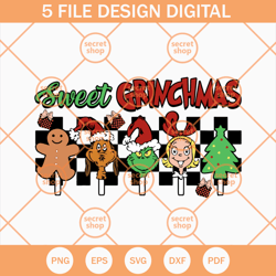 Sweet Grinchmas SVG, Beautiful Candy Christmas SVG