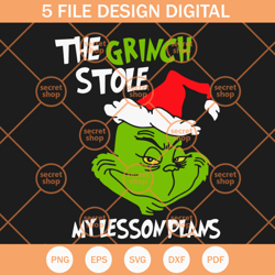 The Grinch Stole SVG, My Lessonplans SVG, Grinchmas Funny SVG