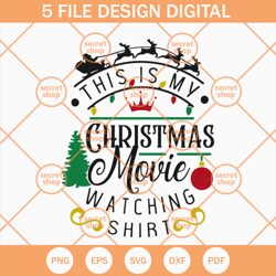 This Is My Christmas Movie SVG, Watching Shirt SVG, Christmas Reindeer SVG