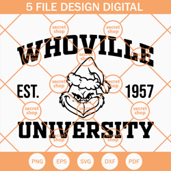 Whovilie University SVG, The Grinch SVG, Christmas SVG, Funny Grinch SVG