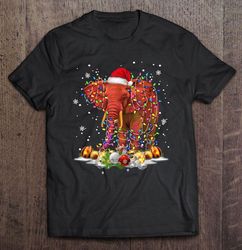 elephant santa hat christmas lights gift top