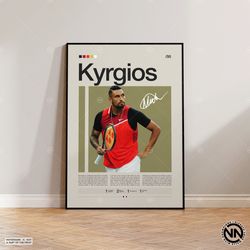 Nick Kyrgios Poster, Tennis Poster, Motivational Poster, Sports Poster, Modern Sports Art, Tennis Gifts, Minimalist Post