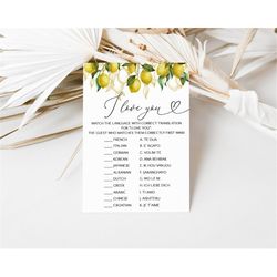 Lemon Bridal Shower I Love You Around The World Game Citrus Bridal Shower Game Summer Lemon Main Squeeze Bridal Shower G