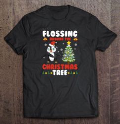 Flossing Around The Christmas Tree Penguin TShirt